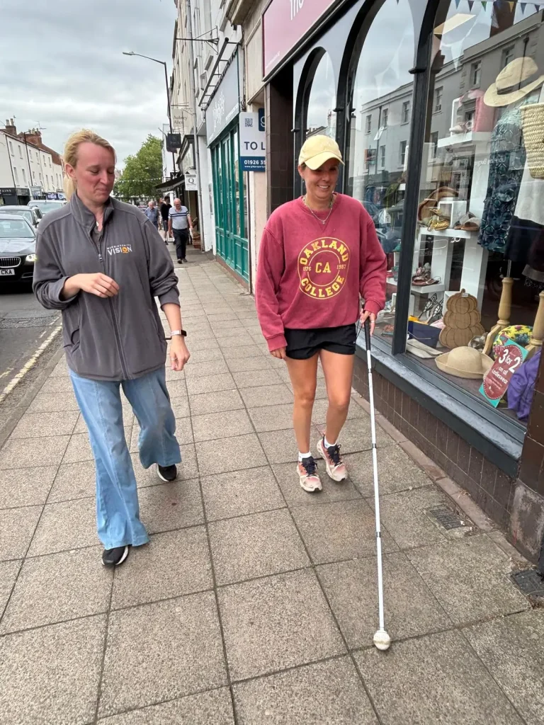 Catherine hits the streets with a member of the WVS rehab team.